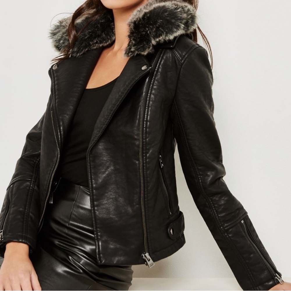 Topshop Black Leather Jacket